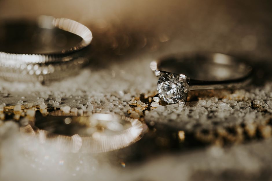 Diamond solitaire engagement ring