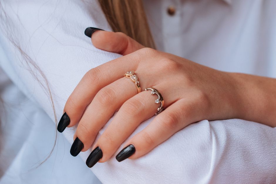 White gold ring with a bright polished finish